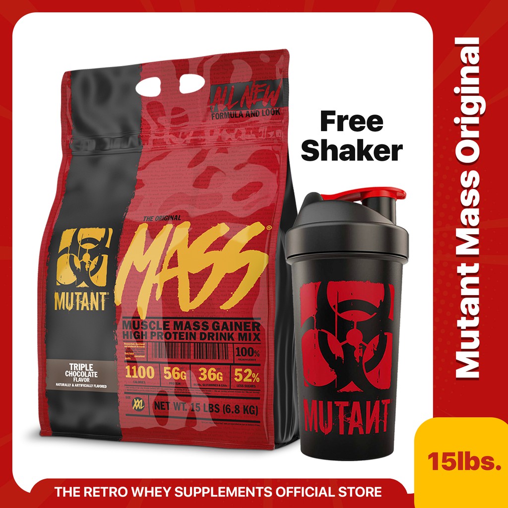 NEW Mutant Mass Gainer 15LBS. (Sealed) with FREE New Mutant Shaker - The Retro Whey Supplements