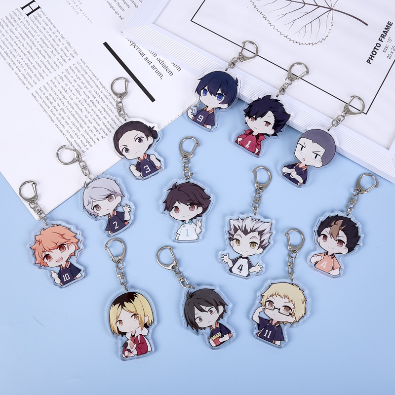 Anime Haikyuu!! Kei Tsukishima Kozume Kenma Shoyo Hinata Keyring Cute ...