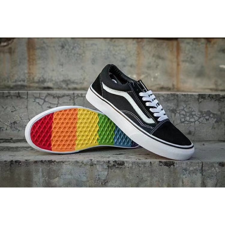 vans old skool rainbow bottom