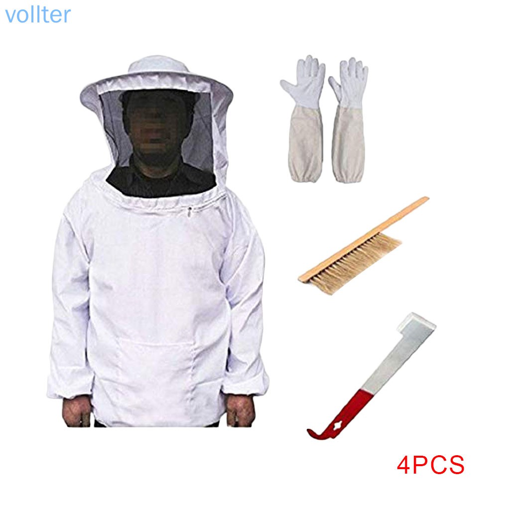 Bee Keeping Suit Jacket Gloves Bee Hive Brush Scraper Beekeeping