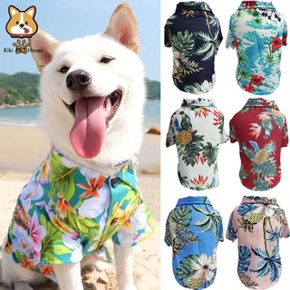 Pet Summer T-Shirts Hawaii Style Pet Dog Summer Clothes Dog Shirt Breathable Cool Beach Clothes