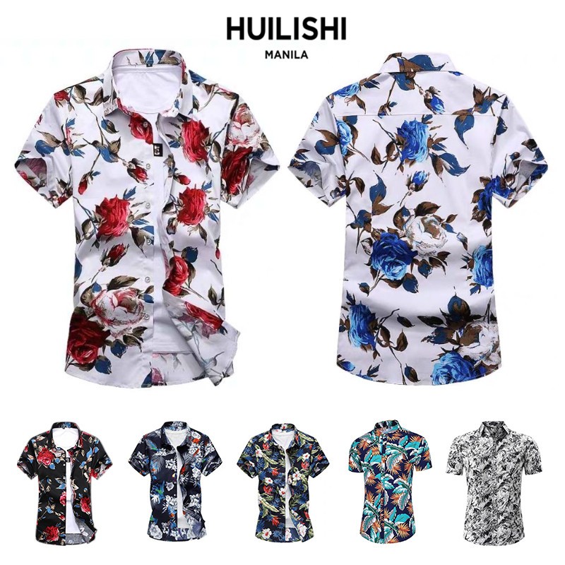 HUILISHI 13 designs Hawaiian Flower Men's High Quality Summer Short ...