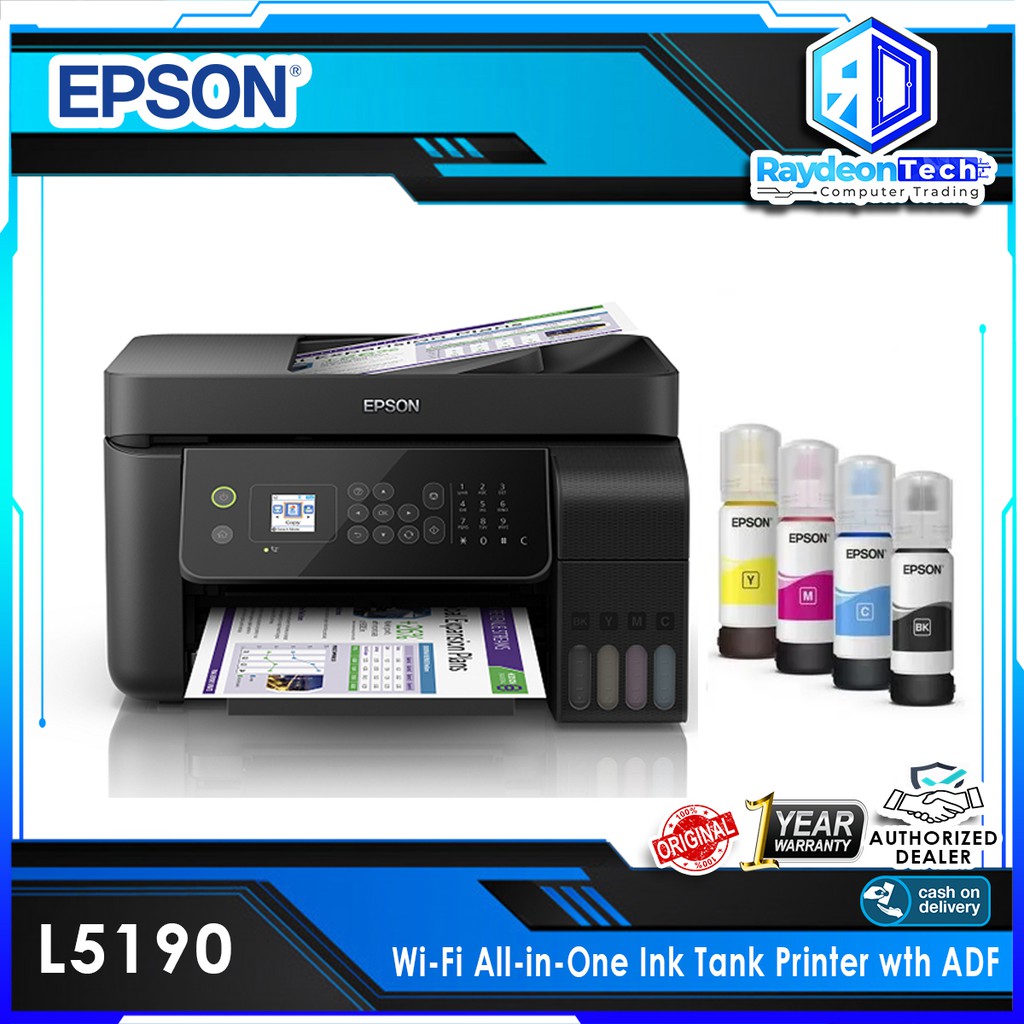 Epson L5190 Wi Fi All In One Ink Tank Printer With Adf With Free T With 1set Original Ink 7050
