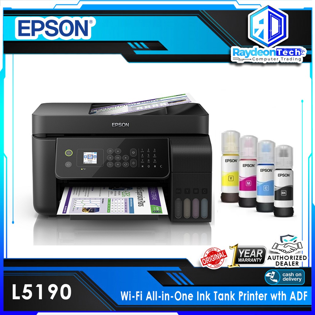 Epson L5190 Wi Fi All In One Ink Tank Printer With Adf With Free T With 1set Original Ink 5391