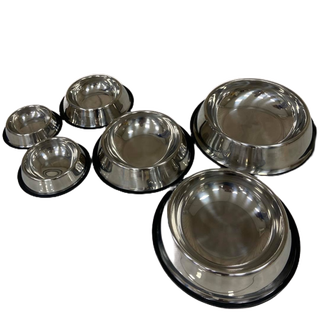 Thick Plain Stainless Steel Dog Cat Plate Bowl Food or Water Bowl