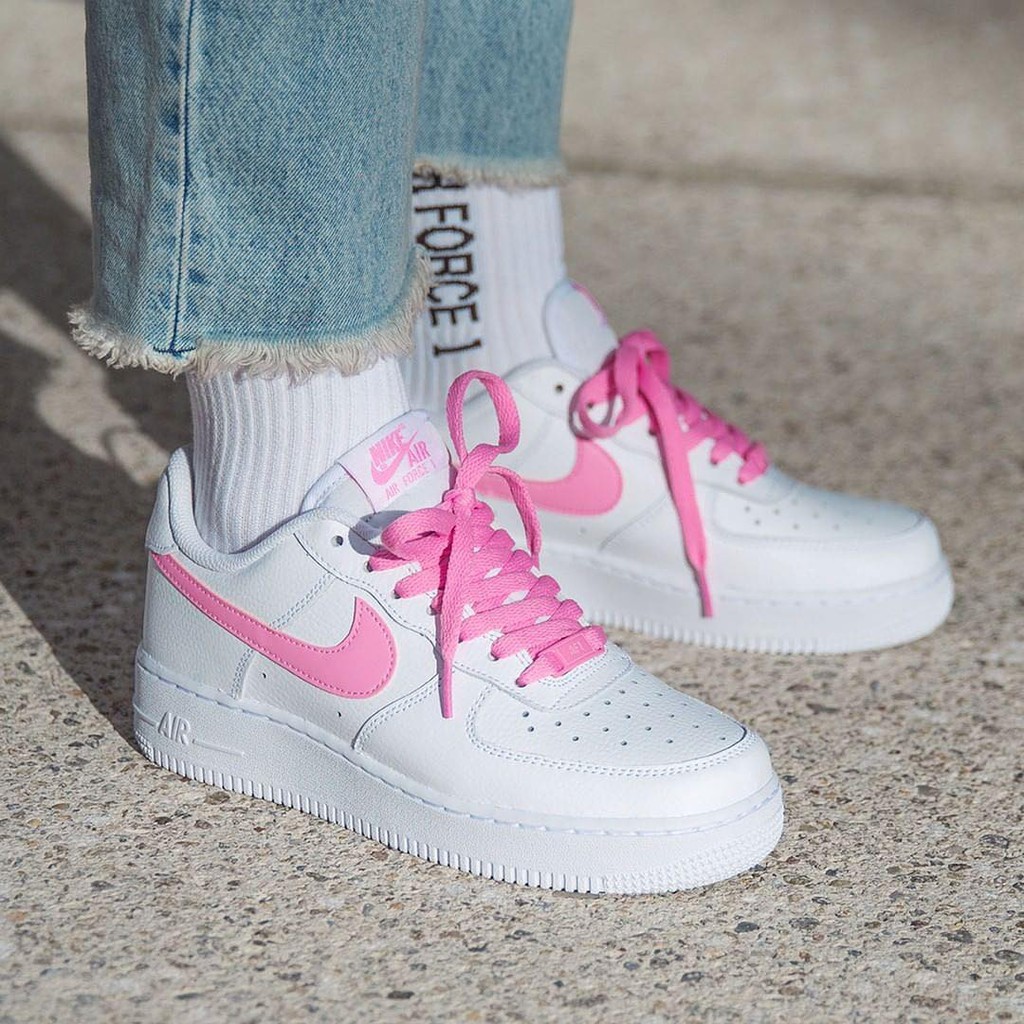 nike air force pink and white