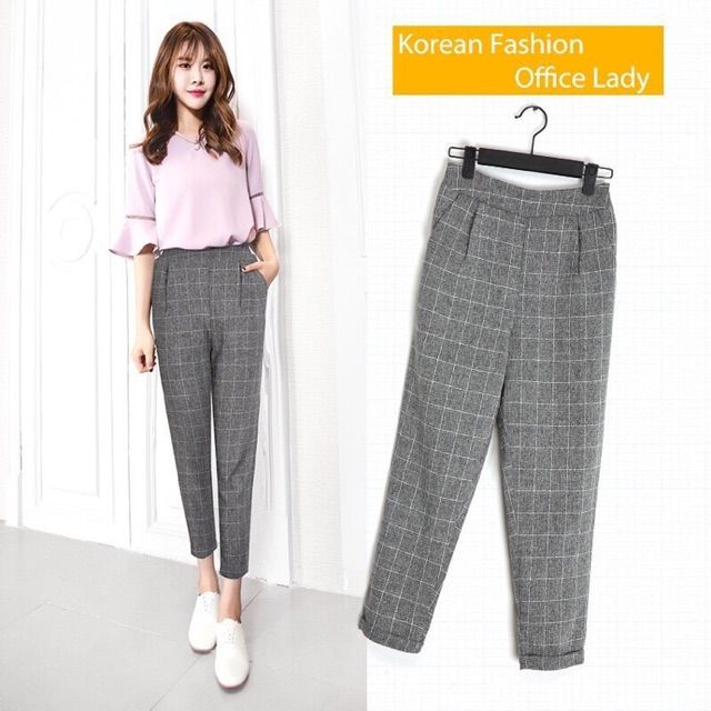 trendy checkered pants