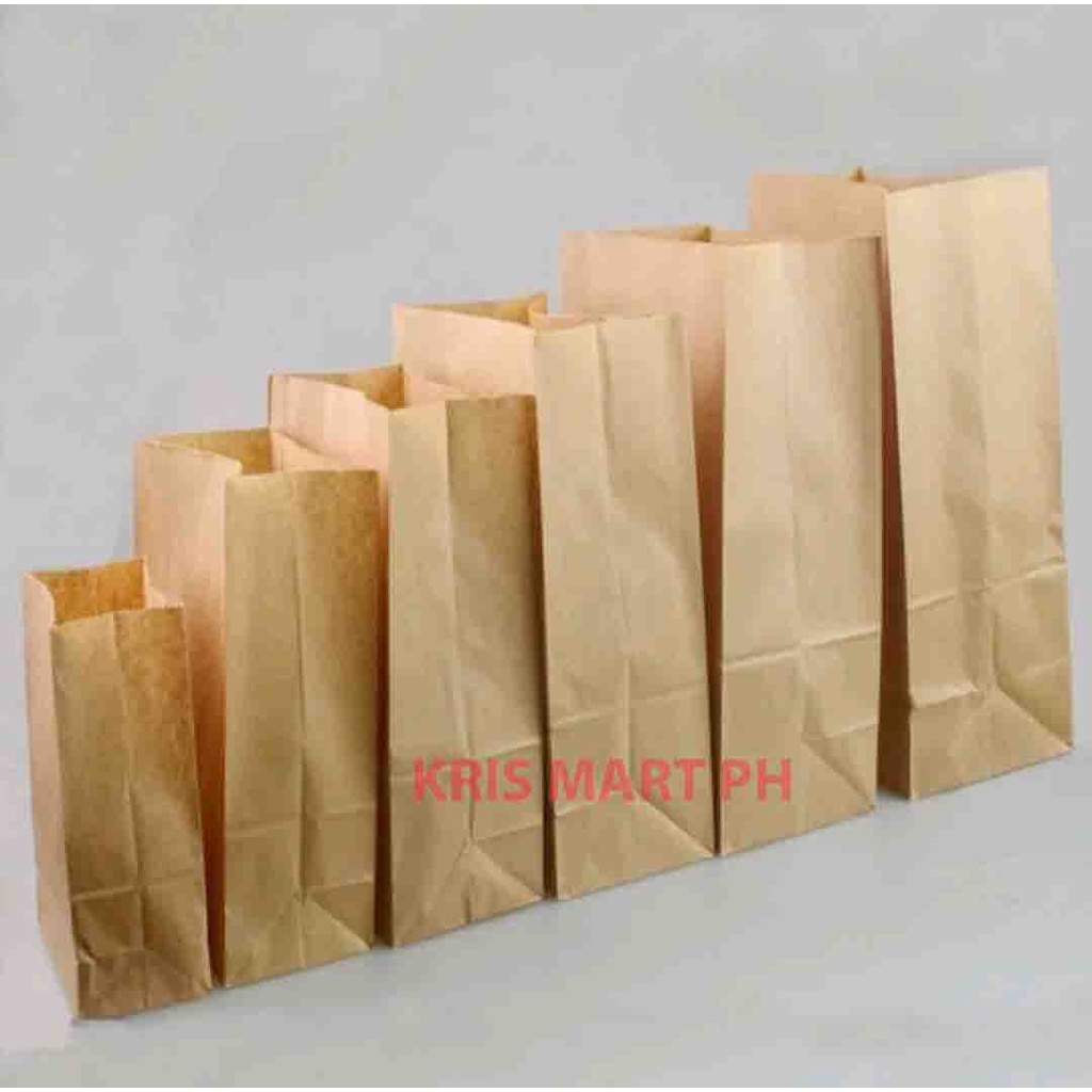 Brown Paper Bags Kraft Bag Supot Papel Pcs Pack Shopee Philippines