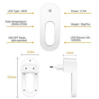 2021 Night Light Warm White LED Night Lights Dusk to Dawn Sensor for Bedroom Bathroom Kitchen Corridor Stairs #9