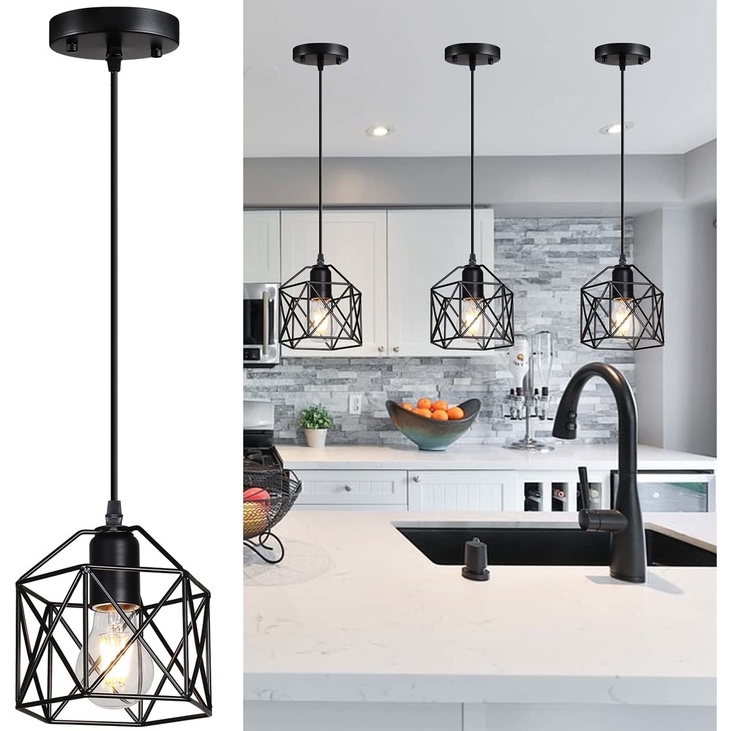 Modern Nordic Pendant Lights Black Iron Retro Loft Cage Pendant Lamp   15619d24a3a81043e1091d5e01731ab7