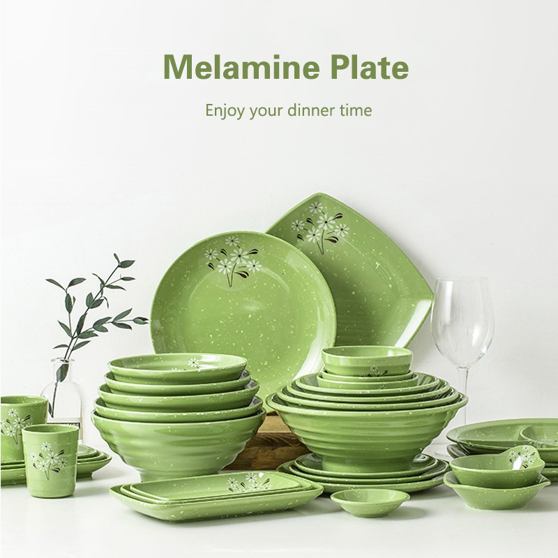 COD Dinner Plates 10" Unbreakable Reusable Melamine Eco Green