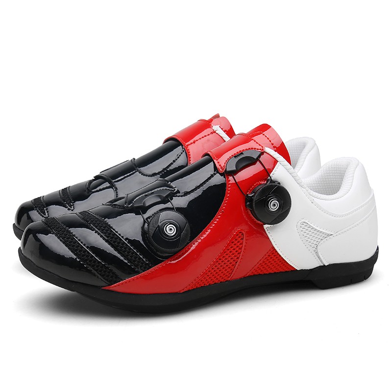 laced cycling shoes