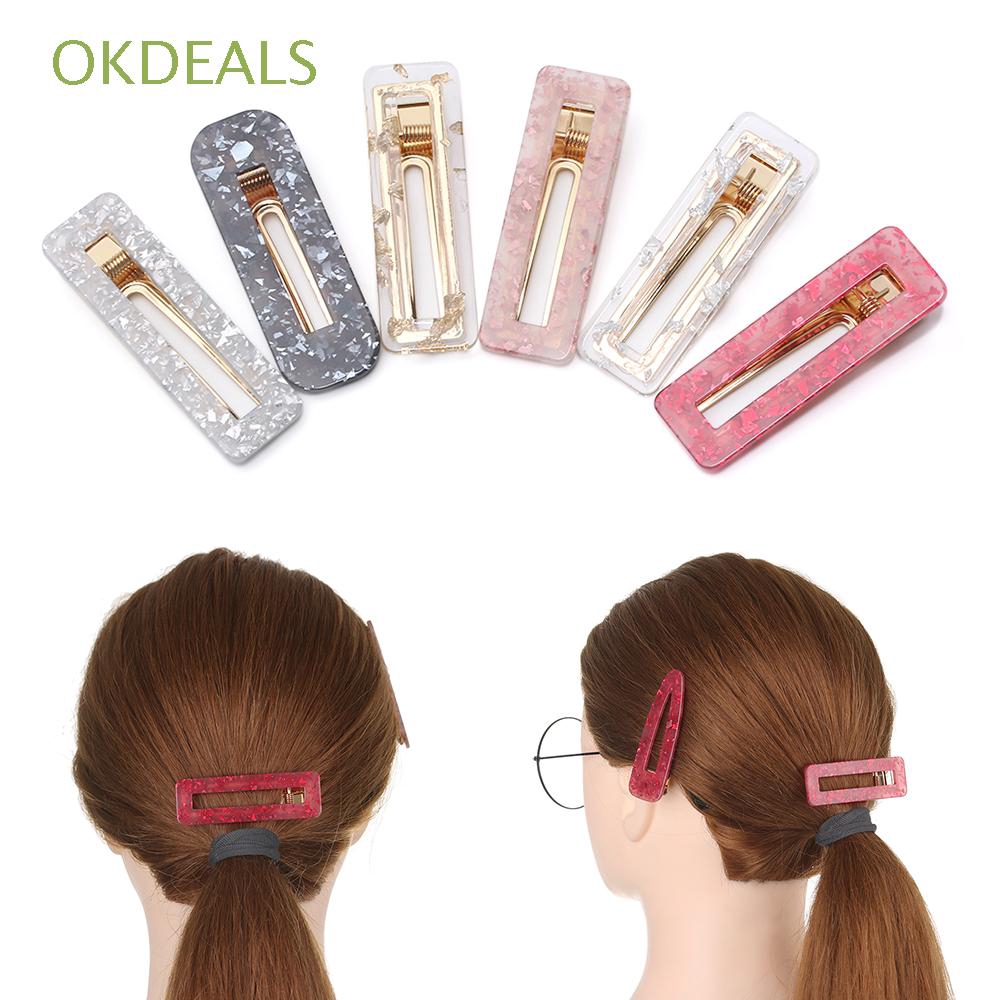 Hollow Geometric Hair Accessories Acrylic Hair Clips Shopee