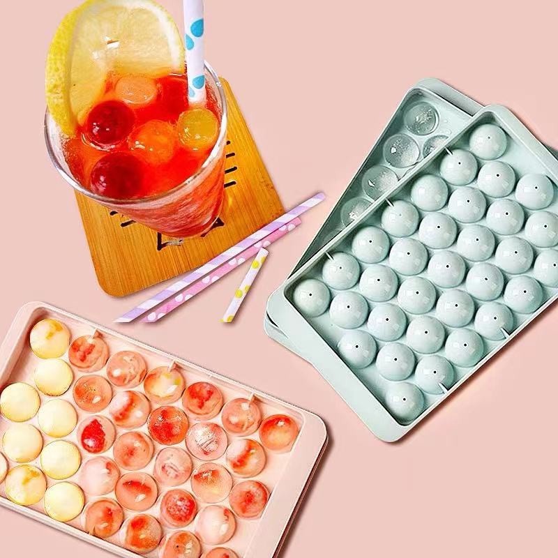 ] 33 Grids Round Ice Cube Molder, Ice Ball Maker Tray Ice Molder