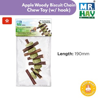 Mr. Hay Apple Wood Biscuit Chain | Hanging Chew Toy for Guinea Pig and Rabbit