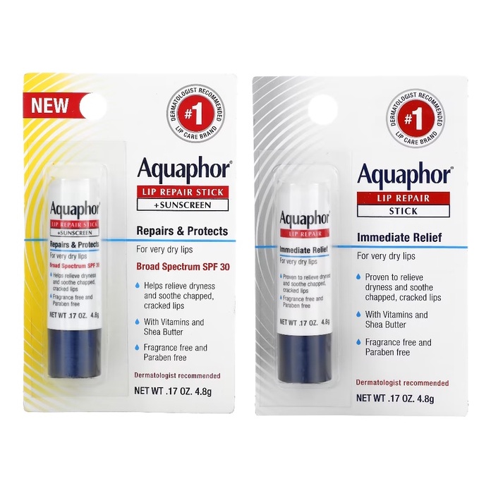 Aquaphor, Lip Repair, Stick, Immediate Relief, Fragrance Free, or ...