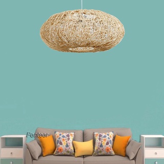[FENTEER] Rattan Pendant Lamp Weave Retro Chandelier Hanging Lighting Fixture for Bedroom Dining Room Kitchen Hotel #7