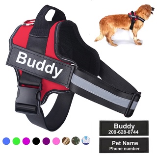 Personalized Dog Harness No Pull Reflective Breathable Adjustable Pet Harness Vest For Small Large Dog Custom Patch Pet
