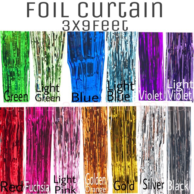 Foil curtain fringe metallic curtain 3meters long | Shopee Philippines