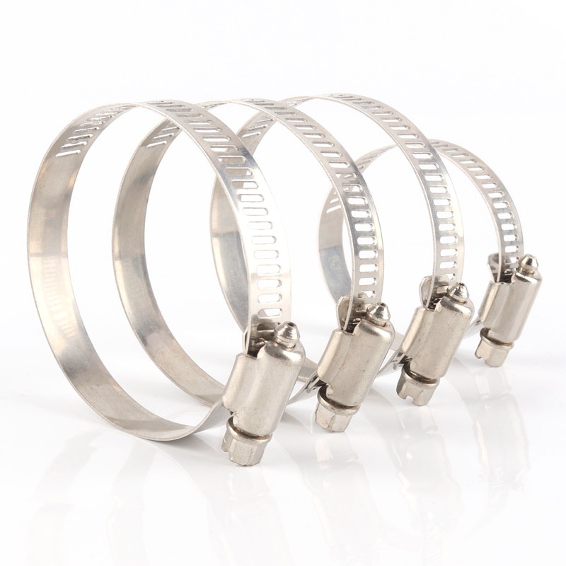 2pcs 304 Stainless Steel Worm Drive Hose Clamp Fuel Pipe Tube Clips