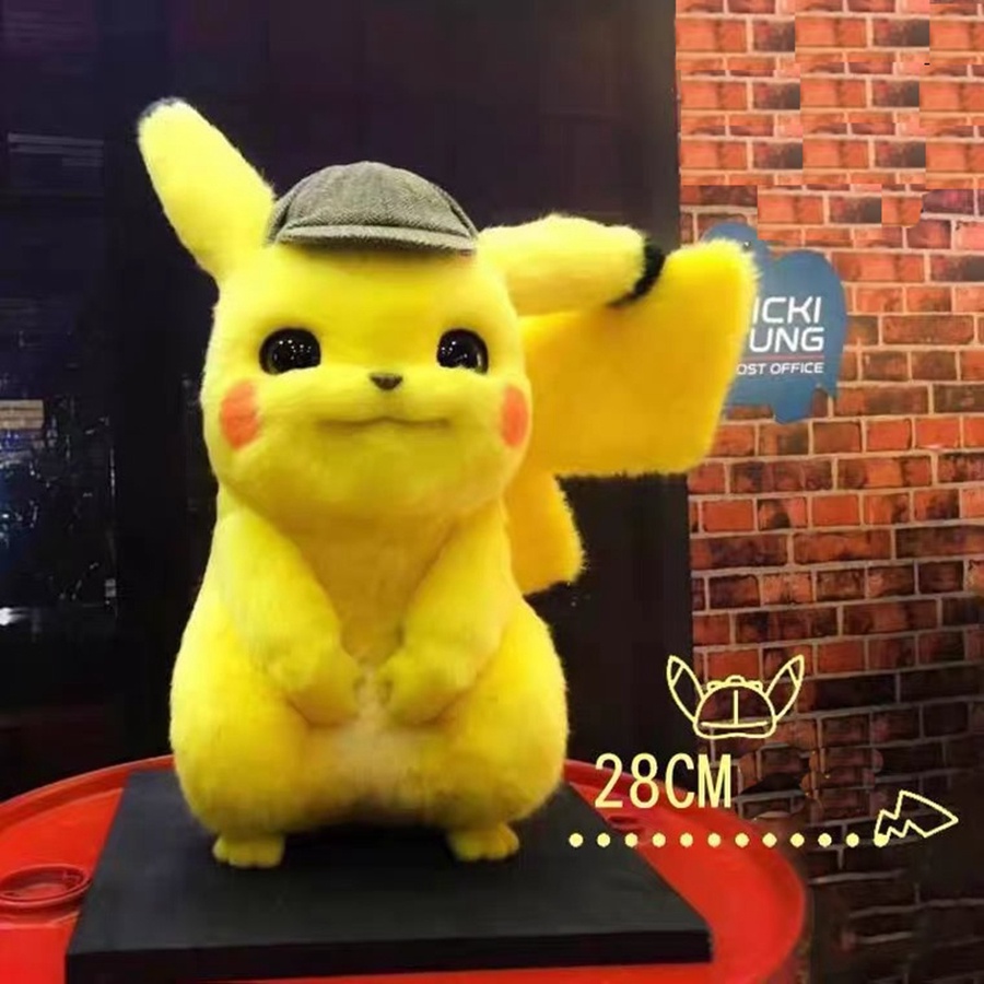 28cm Detective Pikachu Plush Toy Dolls Movie Anime Stuffed Cartoon Kawaii Anniversaire Pokemon Shopee Philippines