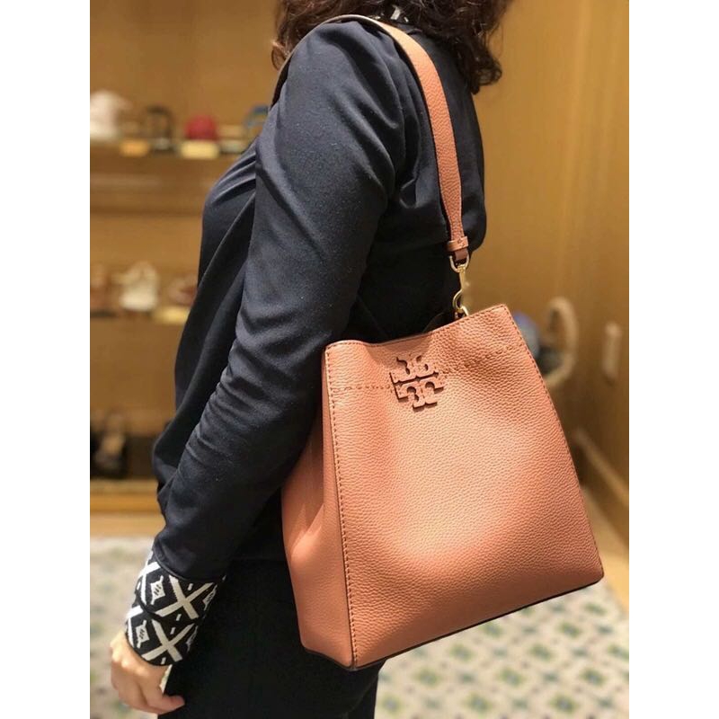 Tory Burch Mcgraw Series Bucket Bag Large Capacity Shoulder Bag | Shopee  Philippines