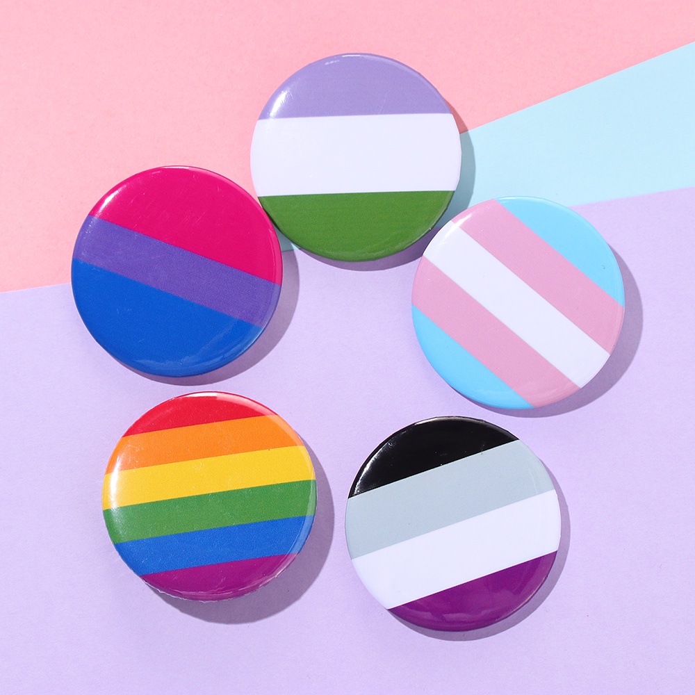 Pride Rainbow Gay Pins Flag Tinplate Badge Support Gay Lesbian Bisexual Transgender Symbol Pin 3813