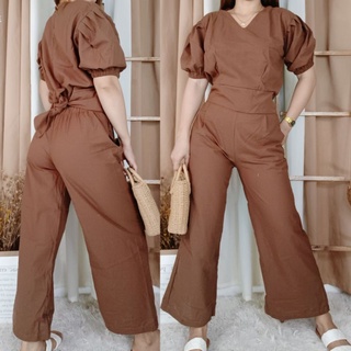 MEHDANG.PH /Penelope Coordinates l Cotton Linen l Terno Pants  & back self-tie blouse
