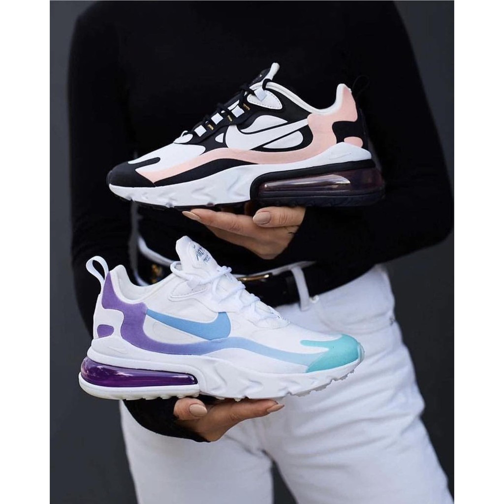 Air Max 270 React White Black Pink 
