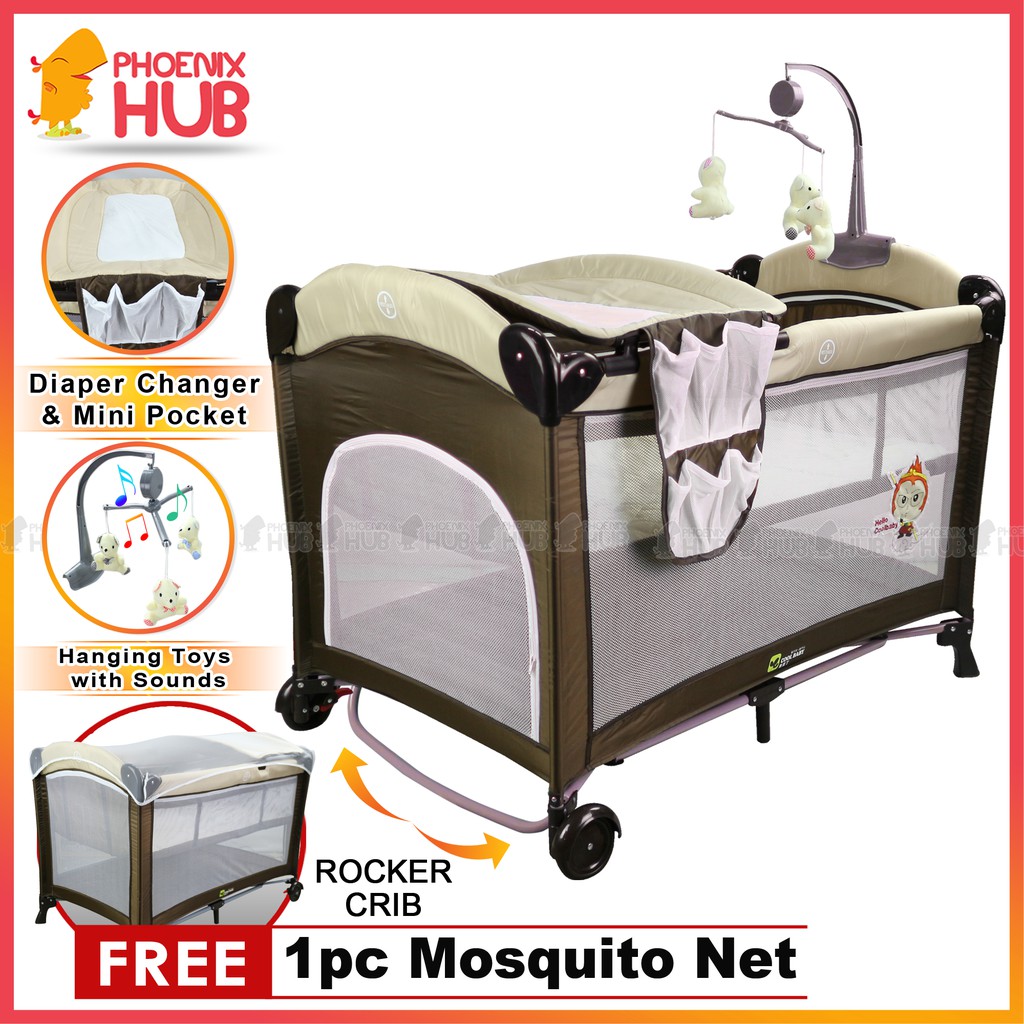 Phoenix Hub KDD-970 Baby Crib Play Yard Playpen Baby Nursery Center ...