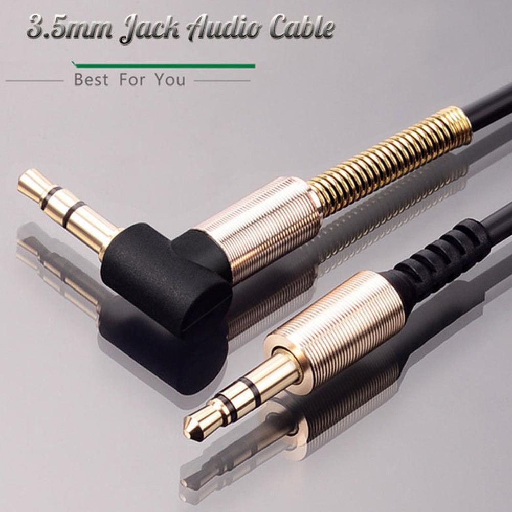 1m/1.5m/3.5mm Jack Cord Stereo Audio Cable Male To Male 90 Degree Right Angle Aux Cable Shopee