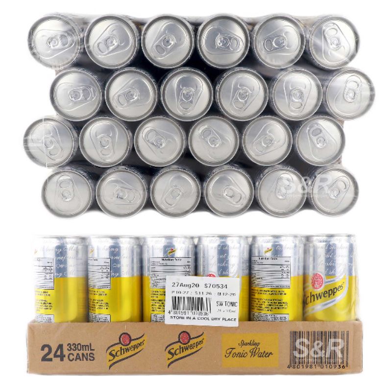 S&R Schweppes Sparkling Tonic Water 24 cans Shopee Philippines