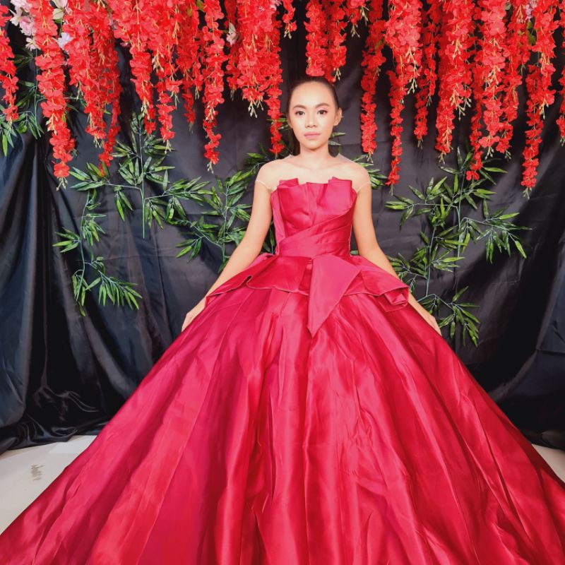 debut gown red
