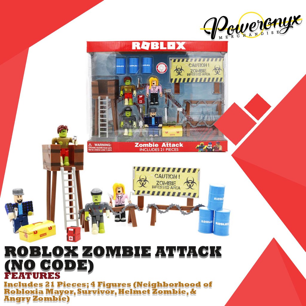 roblox zombie attack 21 piece playset toy w exclusive item