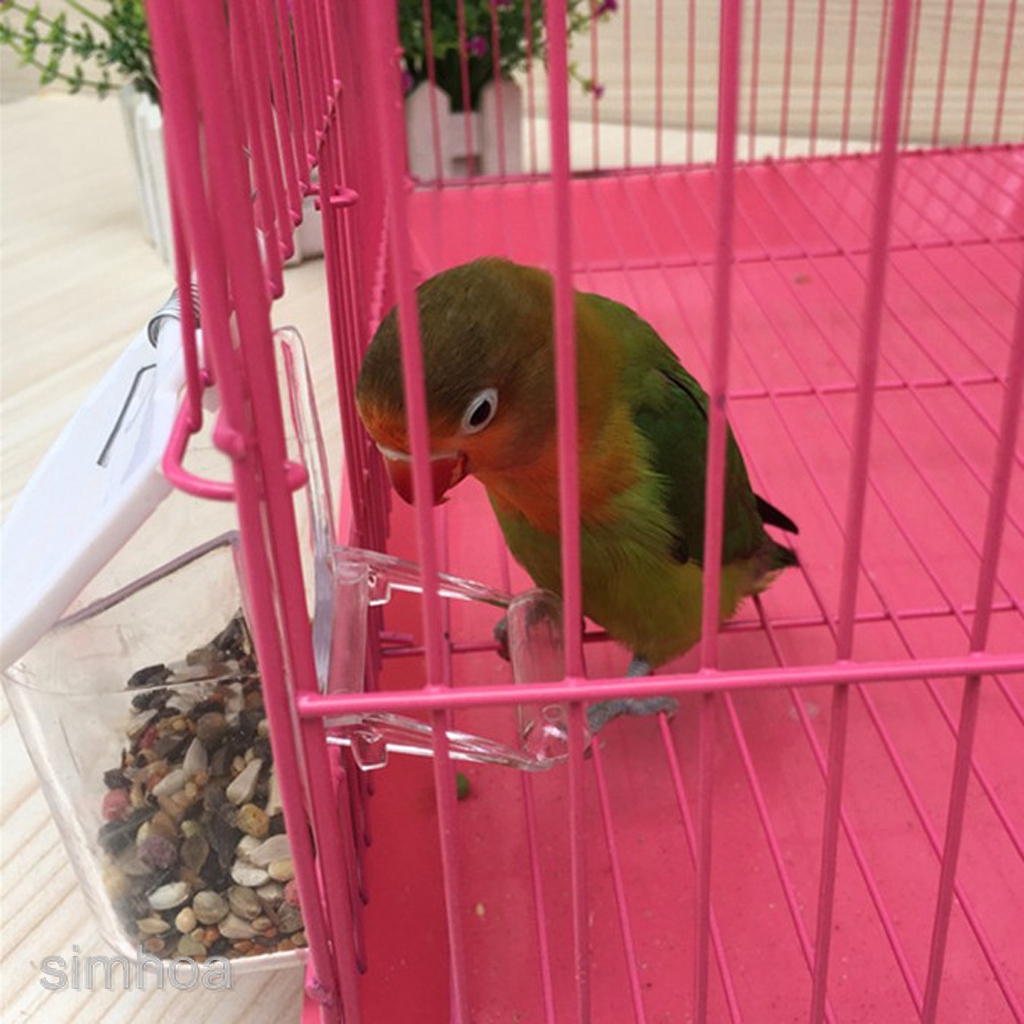 No Mess Split Bird Feeder Seed Feeding Container Perch Cage