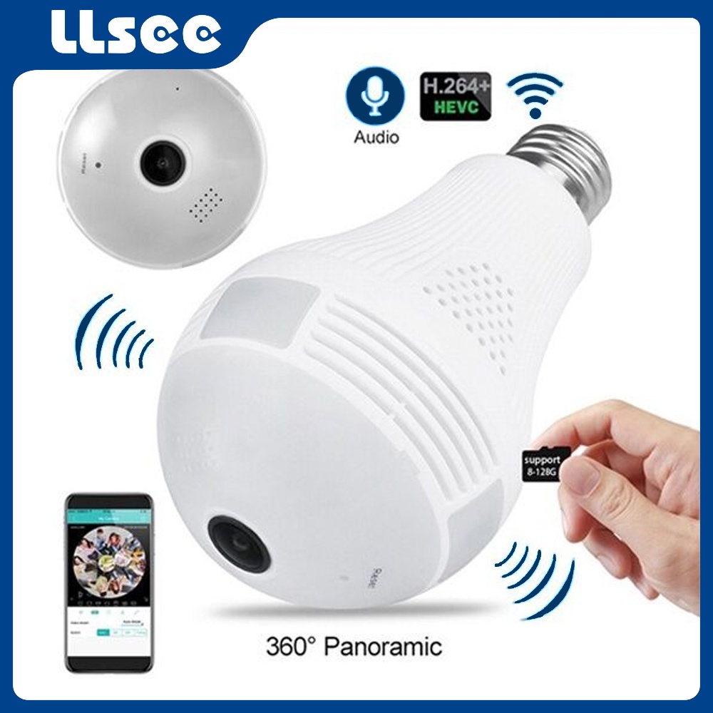 (Ready Stock)LLSEE icsee Wifi camera bulb 360 degree VR fisheye home camera ip cctv #5