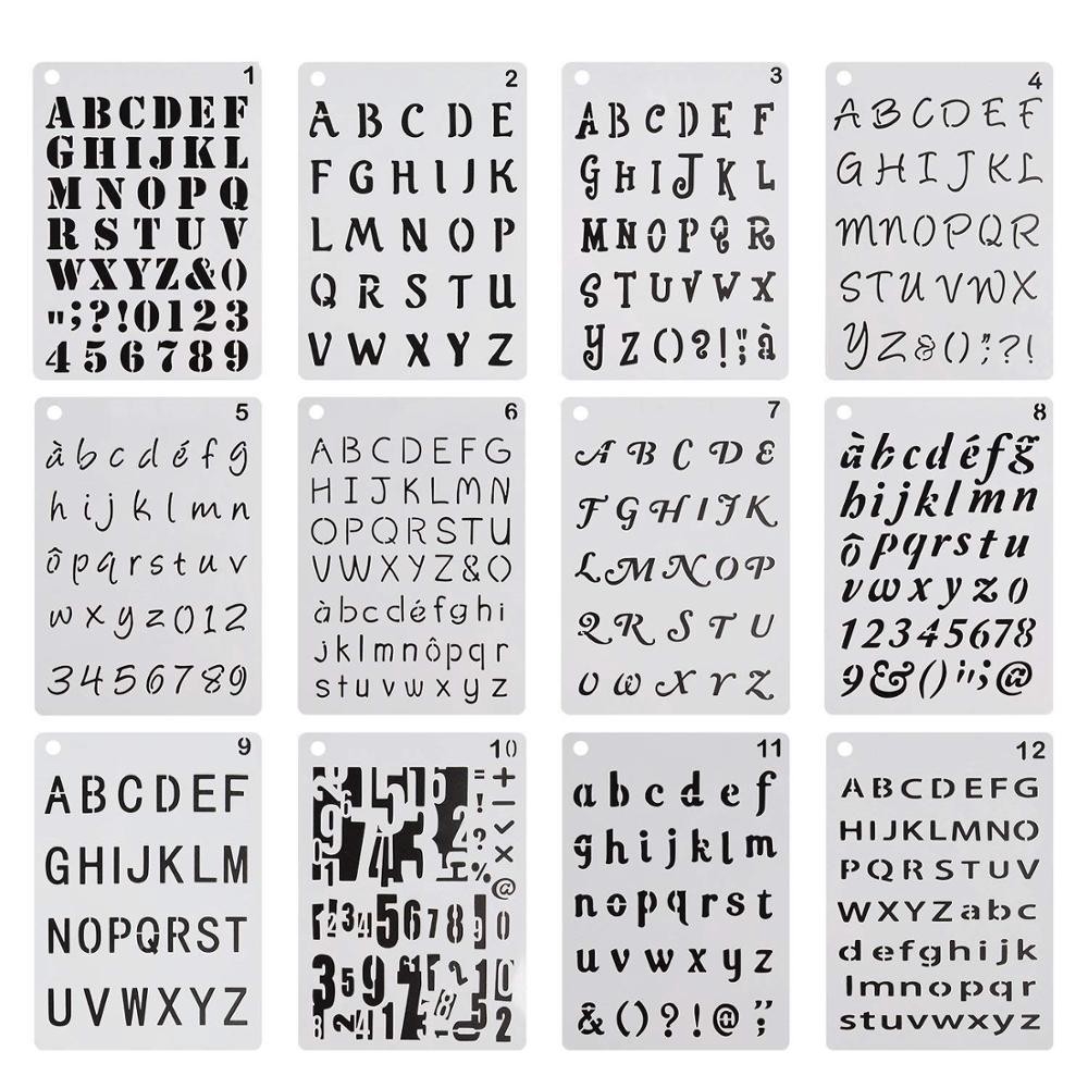 Letter Alphabet Number Hollow Stencils Painting Scrapbooking Paper ...