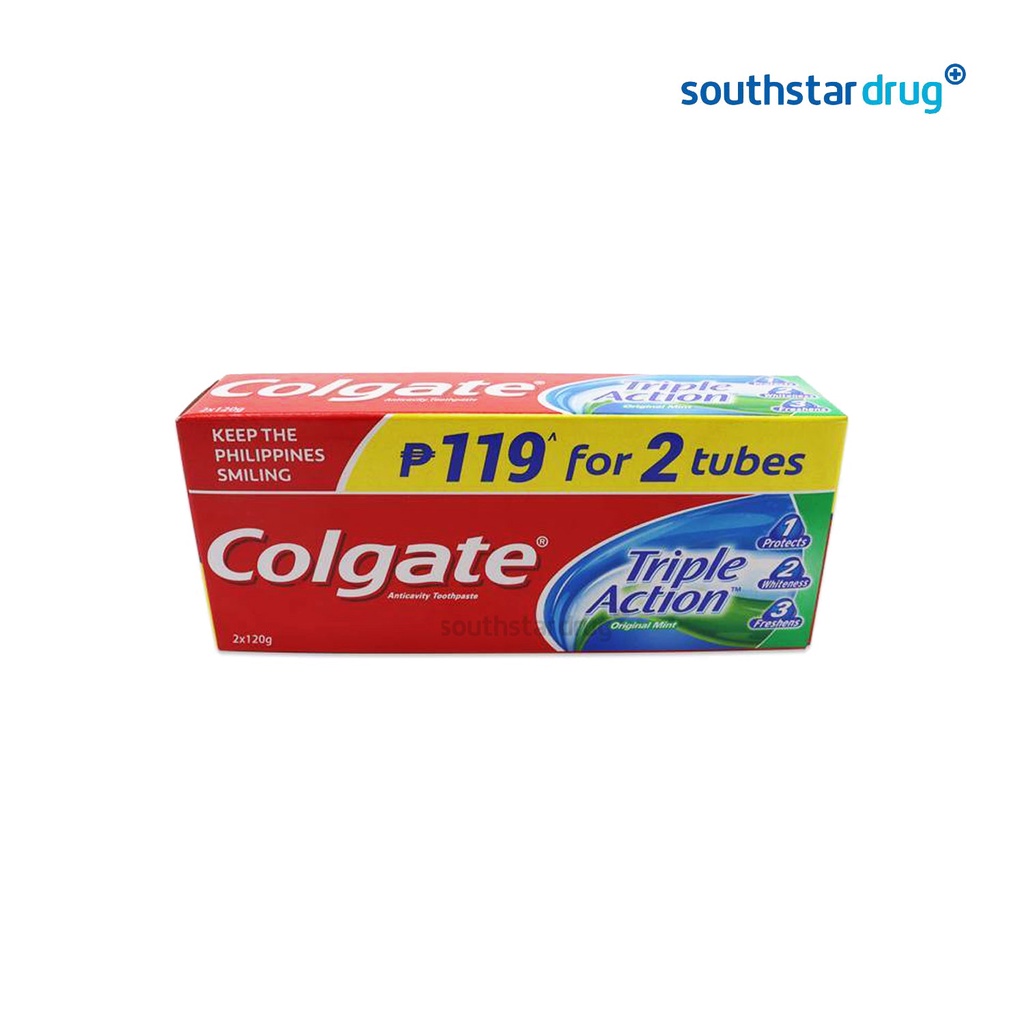 Colgate Triple Action 95 ml Tube Toothpaste 2s Shopee Philippines