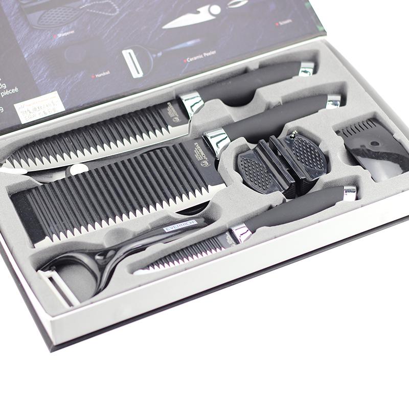 Kitchen Stainless Steel 7PCS Knife Set Scissor Sharpening Tool Peeler Gift Box Chef Slicing Bread Ch