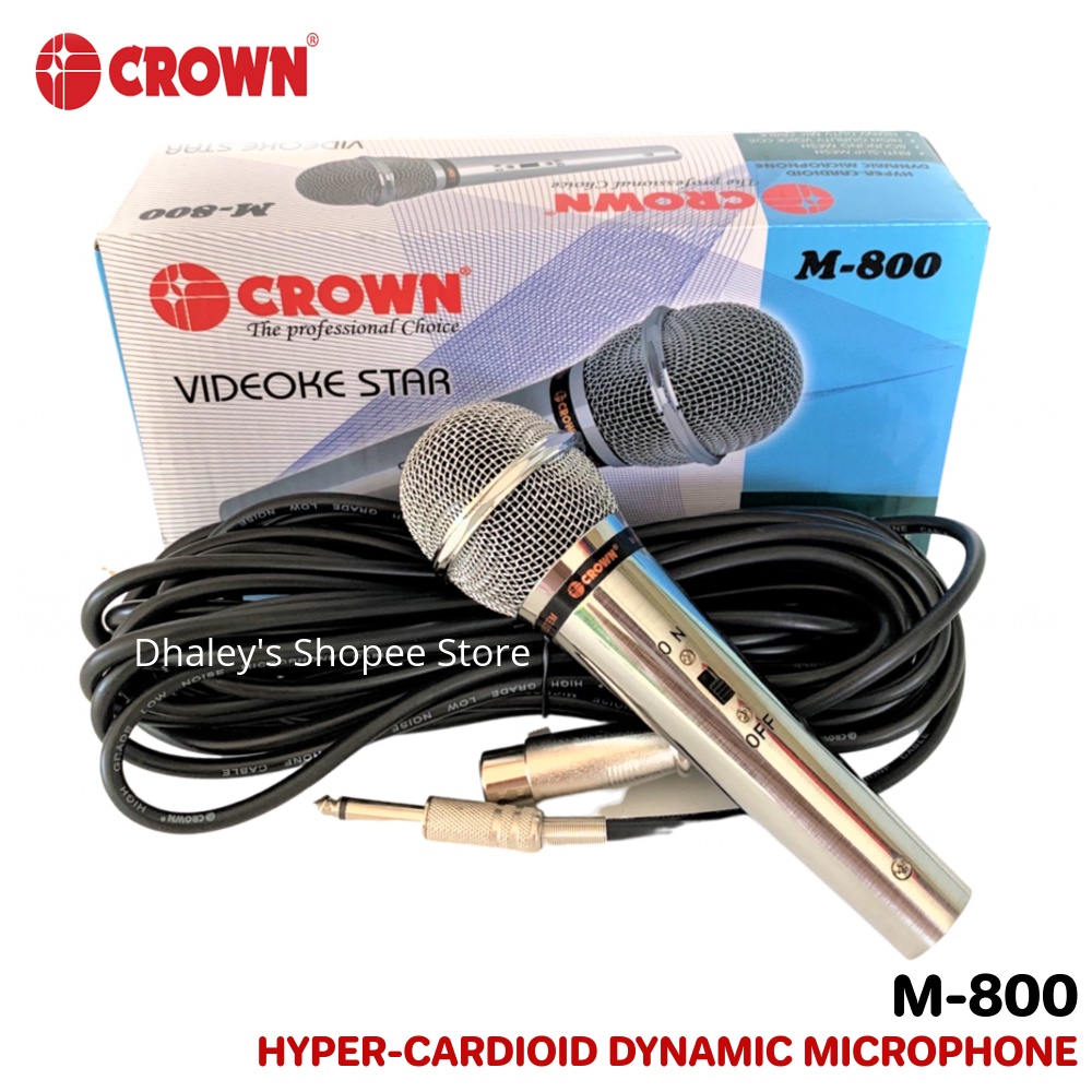 Original Crown M-800 Dynamic Microphone Hyper Cardioid Dynamic Mic ...