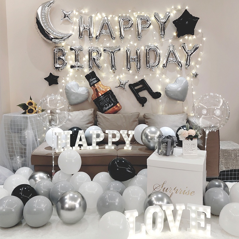 Net Red Men Happy Birthday Decoration Scene Arrangement Boyfriend Party   15af4bec13e078c38f6ae1a1163c0c8f