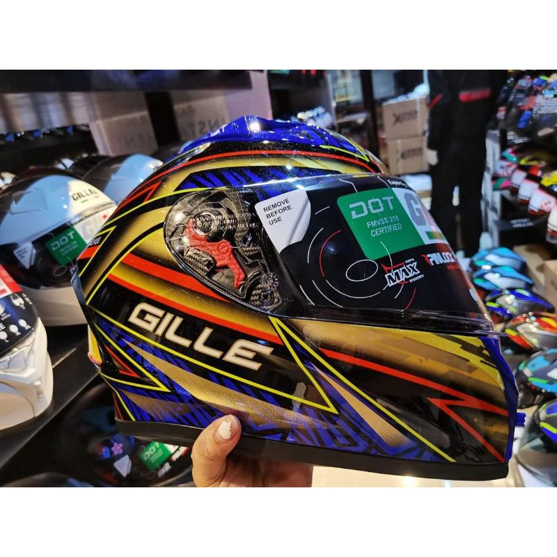 GILLE GTS V1 PITSTOP BLUE FULL FACE DUAL VISOR HELMET | Shopee Philippines