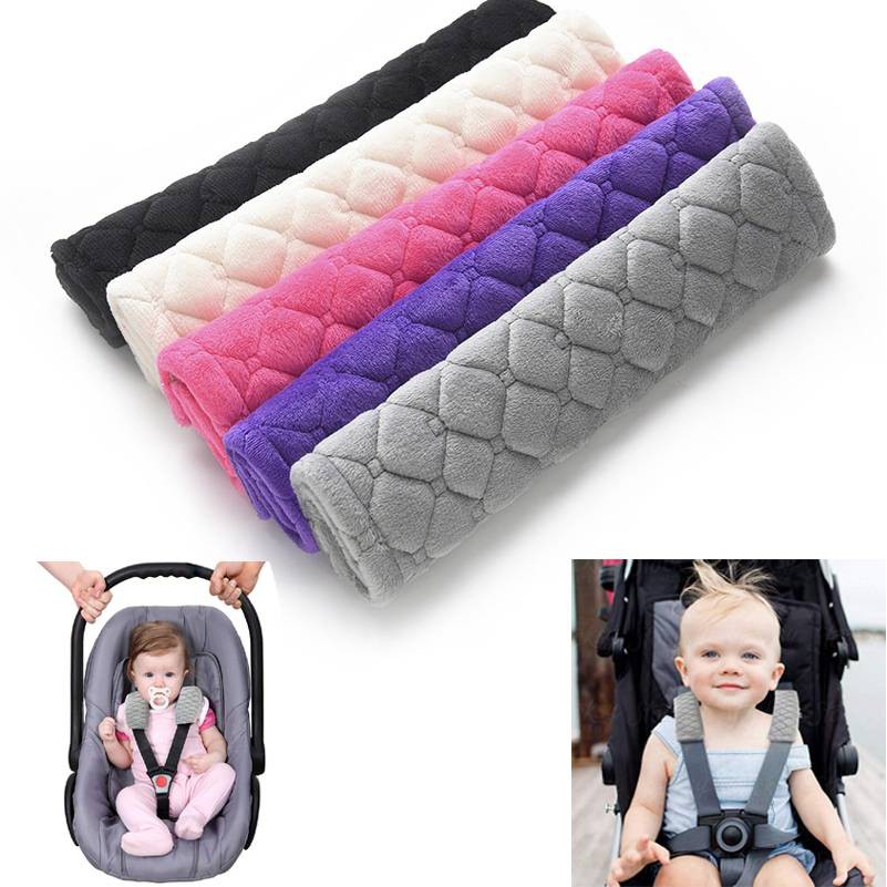 2 Pcs Car Seat Strap Covers Soft Stroller Belt Cushion Newborns And Kids Ee Philippines - Pink Baby Seat Belt Covers