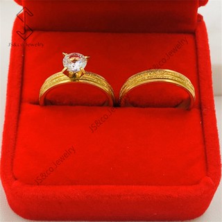 JS&CO jewelry 18K Bangkok Gold Zircon  promise Couple Ring R124
