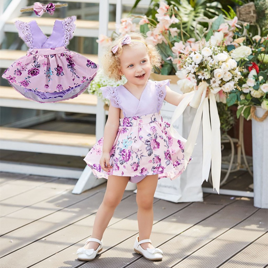 pink and purple floral dress