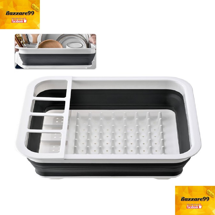 Bazzare99 Dinnerware Basket Plates Drainer Pop up Dish Rack Collapsible