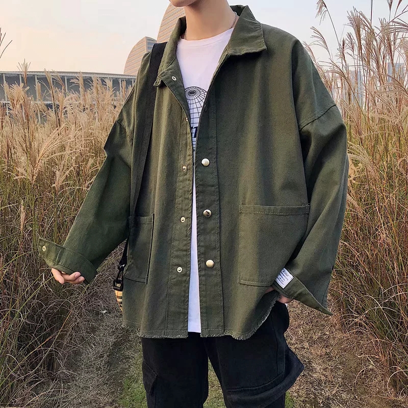 army green denim jacket mens