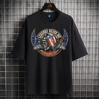 Mashoo korean fashion Round neck Tees Harley-Davidson - USA Graphic Printed t-shirt  oversized tshirt for men women vintage clothes Streetwear tops clothing t shirt #1