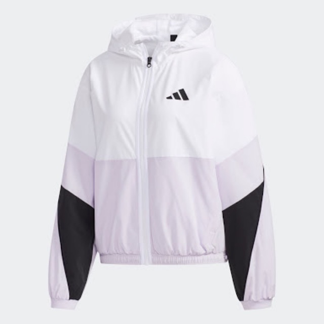 white adidas windbreaker