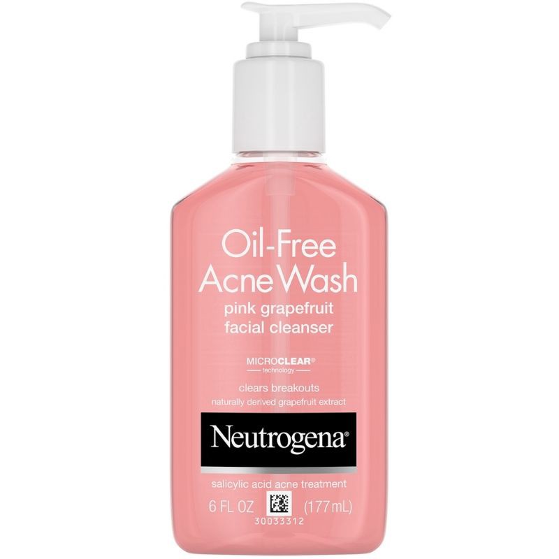 Neutrogena Oil-Free Acne Wash BHA Salicylic Acid 175mL Pink Grapefruit ...